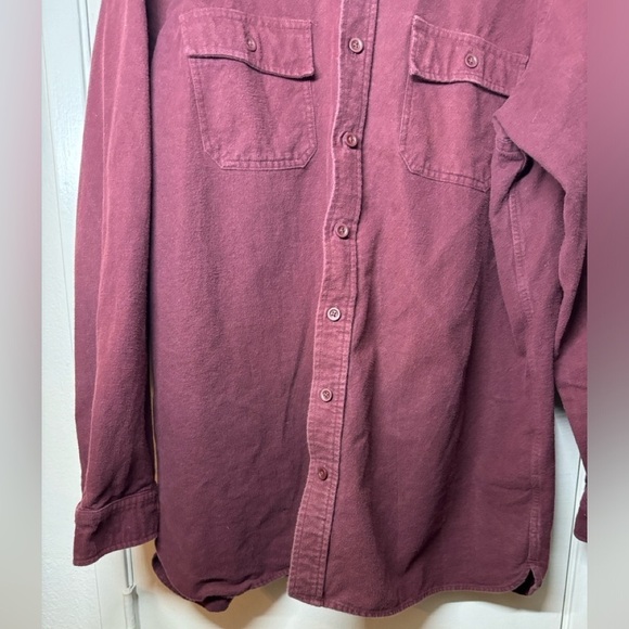 L.L. Bean Maroon 100% Cotton Traditional Fit Button Front Flannel Size XXL-Tall - Picture 7 of 15